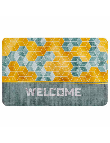 Вологопоглинаючий килимок 38х58х3мм "Ласкаво просимо" куби (D) SW-00001561