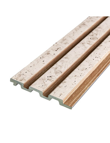 Рейка декоративна PS 2900х120х12мм Бежевий меланж із золотими вкрапленнями (D) SW-00001742