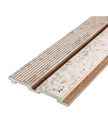 Рейка декоративна PS 2900х120х12мм Кремовий мармур із золотими вкрапленнями SW-00001748