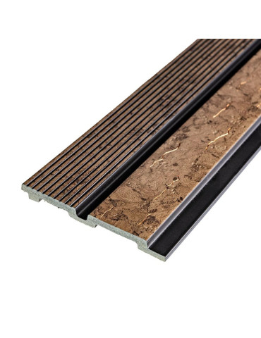 Рейка декоративна PS 2900х120х12мм Коричневий із золотими прожилками SW-00001749