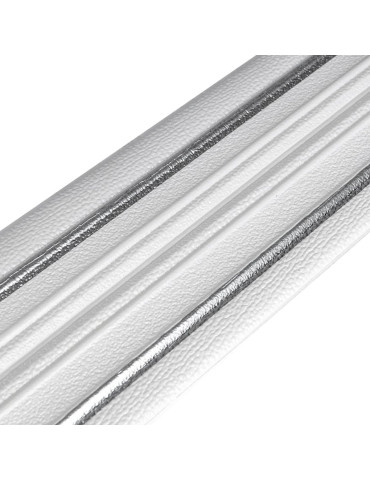 Плінтус РР самоклеючий 2300х140х4мм Білий з сірою смужкою (D) SW-00001809