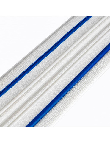 Плінтус РР самоклеючий 2300х140х4мм Білий з синьою смужкою (D) SW-00001811