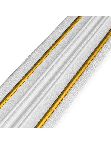Плінтус РР самоклеючий 2300х140х4мм Білий з золотою смужкою (D) SW-00001812