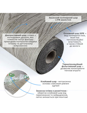 Підлогове вінілове покриття самоклеюче в рулоні 3000х600х1,5мм SW-00001817