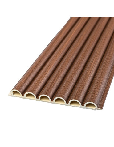 Рейка декоративна WPC кругла стінова 3000х152х15мм Каштан SW-00001872