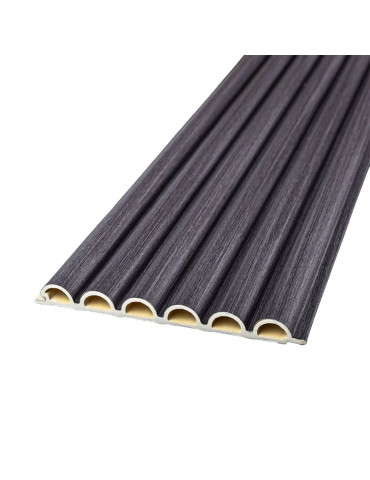 Рейка декоративна WPC кругла стінова 3000х152х15мм Графіт SW-00001873