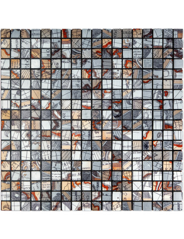 Самоклеюча алюмінієва плитка 300х300х3мм Сірий квадратик SW-00001926