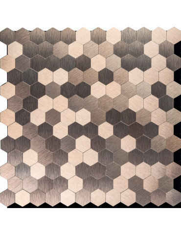 Самоклеюча алюмінієва плитка 300х300х3мм Мозаїка рожеве золото SW-00001930