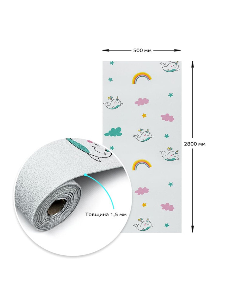 Самоклеючі шпалери 2800х500х1,5мм Єдиноріжки (D) SW-00001946