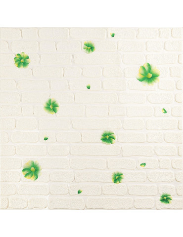 Панель стінова 3D 700х700х4мм Зелені квіти SW-00001976
