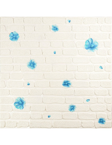 Панель стінова 3D 700х700х4мм Блакитні квіти SW-00001977