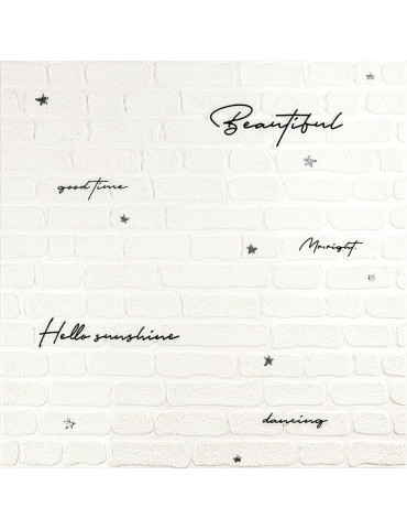 Панель стінова 3D 700х700х4мм Напис із сріблом SW-00001980