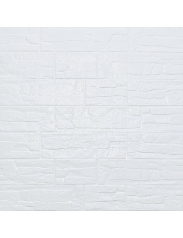 Самоклеюча декоративна 3D панель Камінь біла рвана цегла 700х770х5мм (155) SW-00000484