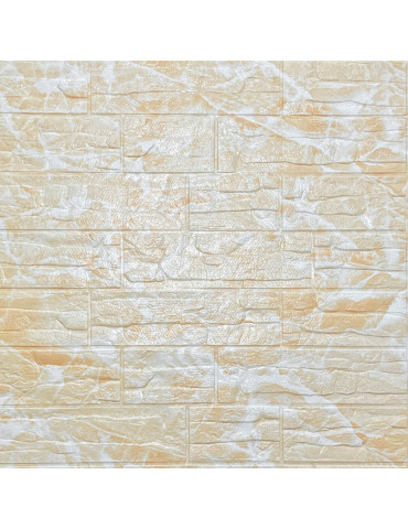 Самоклеюча декоративна 3D панель Камінь бежева рвана цегла700х770х3мм (157) SW-00000486