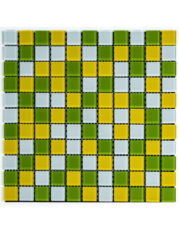Мозаїка з декоративного скла 298х298х4,5мм Жовто-зелена SW-00002362