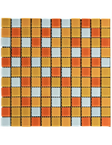 Мозаїка з декоративного скла 298х298х4,5мм Помаранчева SW-00002365