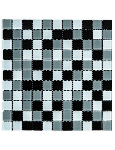 Мозаїка з декоративного скла 298х298х4,5мм Чорно-сіра SW-00002369