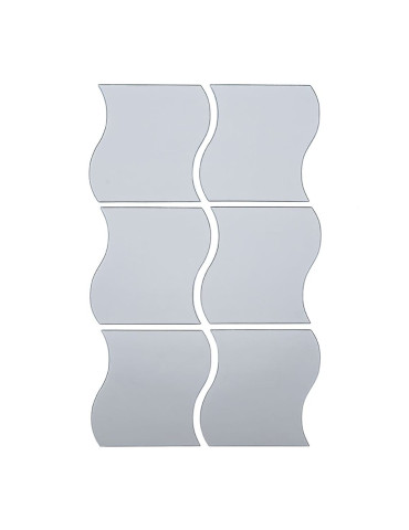 Дзеркальний декор акриловий самоклеючий 120*80мм срібло, 6шт (D) SW-00002509