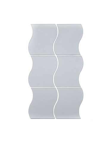 Дзеркальний декор акриловий самоклеючий 140*190мм срібло, 6шт (D) SW-00002510