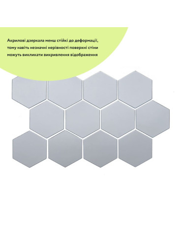 Дзеркальний декор акриловий самоклеючий 125*105мм срібло,12шт (D) SW-00002513