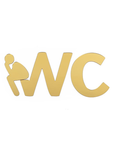 Дзеркальний декор акриловий самоклеючий WC золото, 3шт (D) SW-00002525