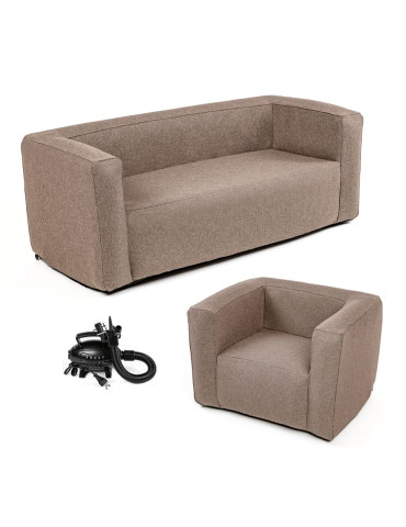 Комплект надувних меблів диван і крісло Коричневий SW-00002656