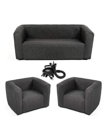 Комплект надувних меблів диван і 2 крісла Сірий SW-00002659