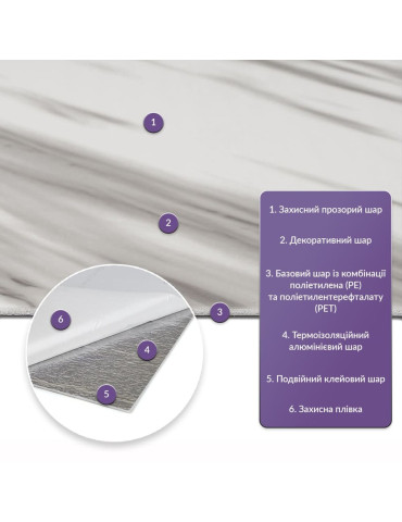 Самоклеюча стінова PET плитка в рулоні 1200х3000х2мм SW-00002667