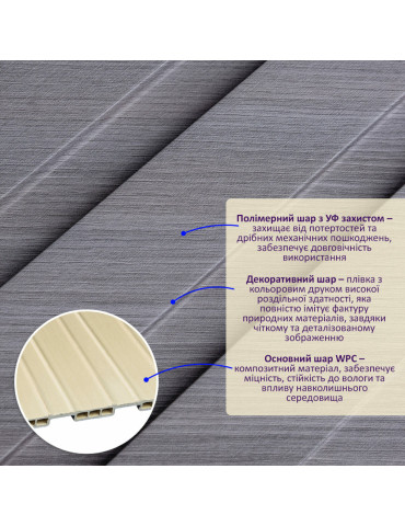 Рейка декоративна WPC стінова 200х11х2900мм SW-00003010