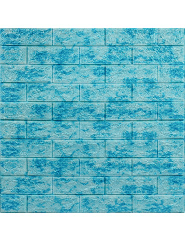 Декоративна 3D панель самоклейка 700х770х5мм Мармур блакитний (цегла) (065) SW-00000033