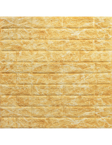 Декоративна 3D панель самоклейка 700х770х5мм Глибокий жовтий (цегла) (068) SW-00000168