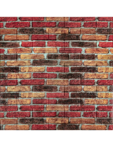 Самоклеюча декоративна 3D панель 700х770х5мм Бежево-коричнева Катеринославська цегла (047) SW-00000026