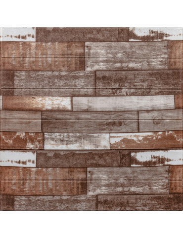Самоклеюча декоративна 3D панель 700x700x5мм Коричневе дерево (049) SW-00000152