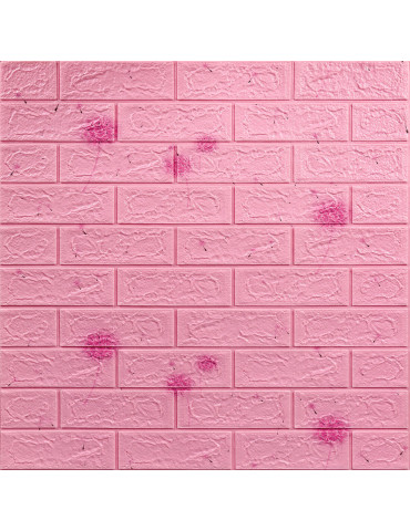 Декоративна 3D панель самоклейка 700х770х5мм Кульбабка (світло-рожевий цегла) (022) SW-00000023