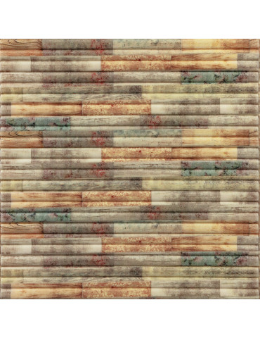 Самоклеюча декоративна 3D панель 700x700x8.5мм Мікс бамбук Кольоровий (073) SW-00000090