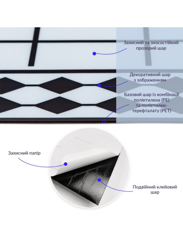 Самоклеюча вінілова плитка 600х600х1,5мм, ціна за 1 шт. (СВП-209) Глянець SW-00000516