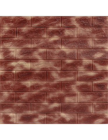 Декоративна 3D панель самоклейка 700х770х5мм Мармур коричневий з золотом (цегла) (361) SW-00000637