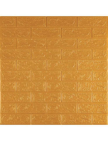 3D панель самоклеюча 700х770х3мм цегла Золота (011-3) SW-00000676