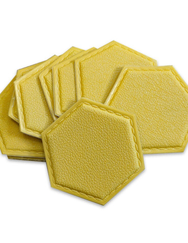 Декоративний самоклеючий шестикутник під шкіру 200x230мм Темно-жовтий (1101) SW-00000741