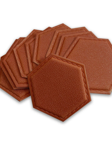 Декоративний шестикутник самоклеючий під шкіру 200x230мм Коричневий (1103) SW-00000743