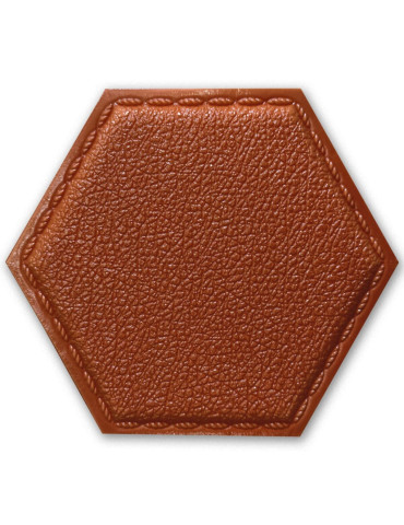 Декоративний шестикутник самоклеючий під шкіру 200x230мм Коричневий (1103) SW-00000743